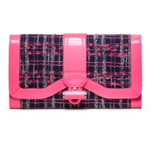 GORGEOUS Milly Pink Navy clutch purse handbag